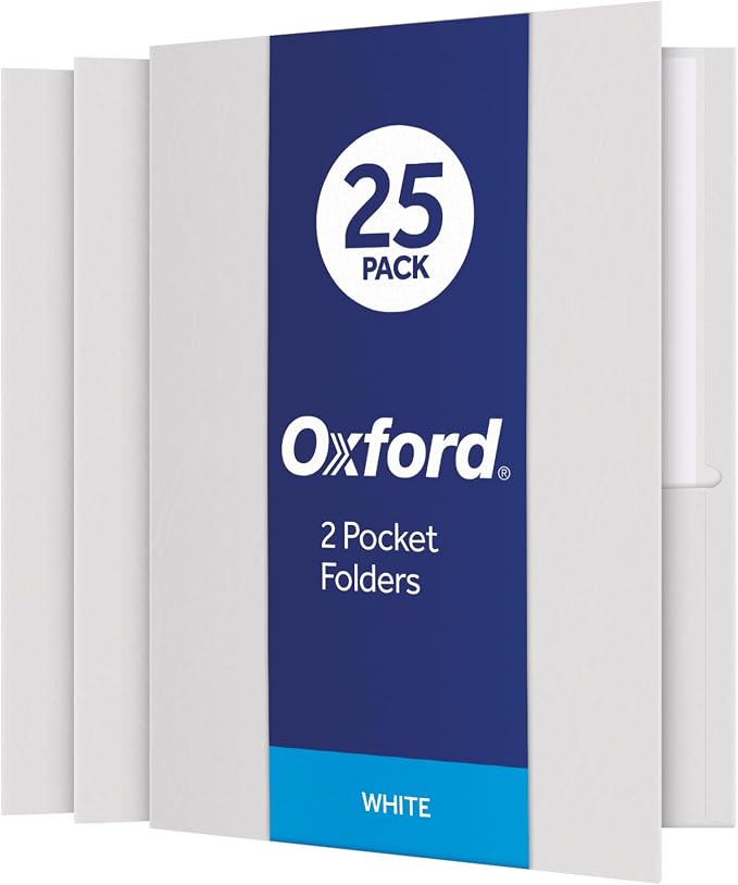 Oxford Fólder Doble Solapa, 2 Bolsas Interiores, Papel Texturizado, Caja Con 25 Piezas,Tamaño Carta