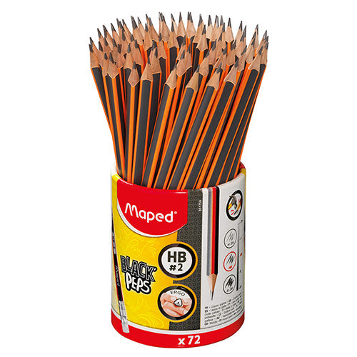 Maped - Paquete escolar de lápices Black'Peps Triangular Graphite #2