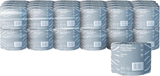 Tork Papel Higiénico Premium Institucional 48 Rollos – Papel para Baño Suave Alta Absorción, para Hotel Restaurante y Oficina, Blanco