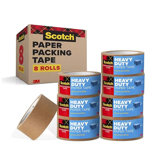 3M Scotch Cinta de Empaque de Papel, 1 Rollo, 48mmx22.8m