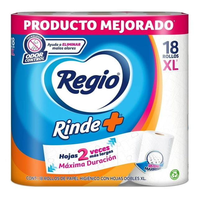 Papel higiénico Regio Rinde + con hojas dobles