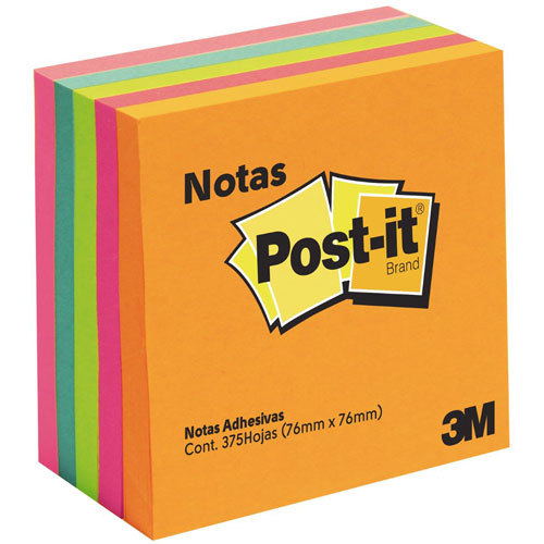 Notas Adhesivas Neón de 7.6 cm por 7.6 cm con 5 Blocs