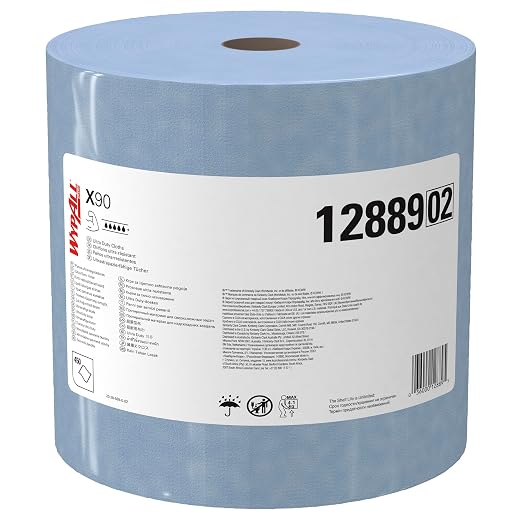 WypAll X90 Paños de Limpieza Reutilizables, Rollo Jumbo 450 Paños
