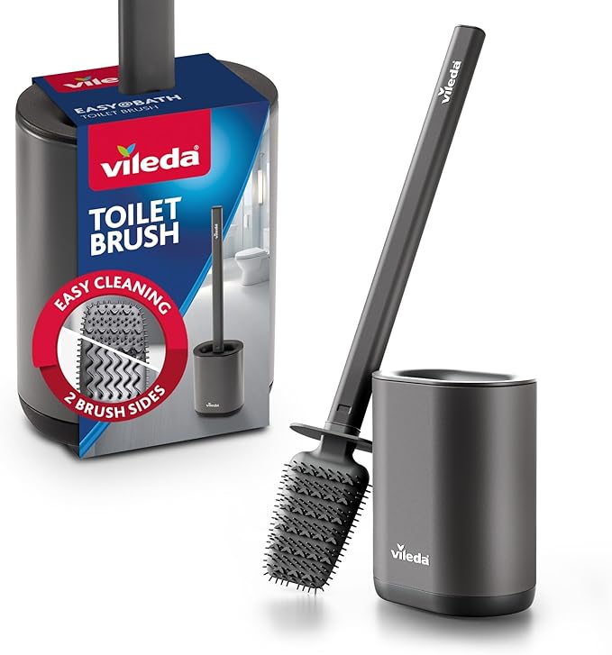 Vileda Escobilla de Silicona con Cabezal Flexible y Mango de Acero Inoxidable