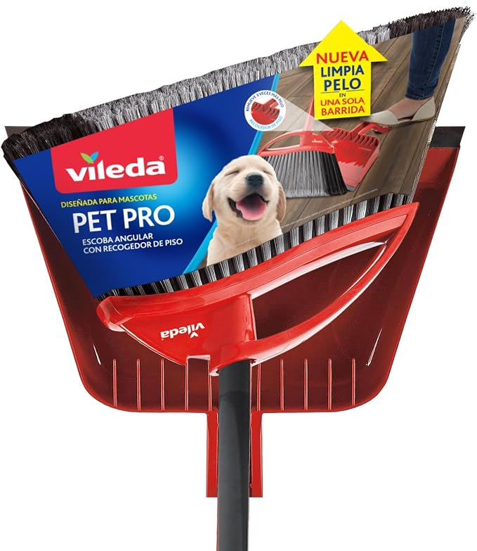 Vileda Escoba con recogedor Pet Pro con Mango telescópico