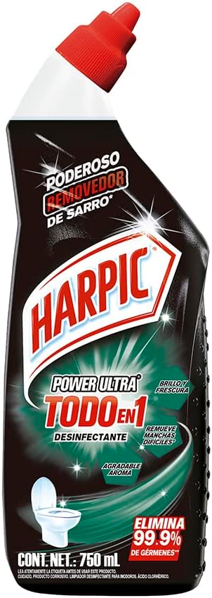 Harpic Power Ultra Líquido Desinfectante para Inodoros, 750 ml