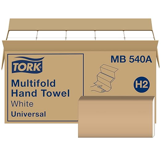 Tork - Toalla de mano multiplegado, color blanco, universal, 100% fibras recicladas