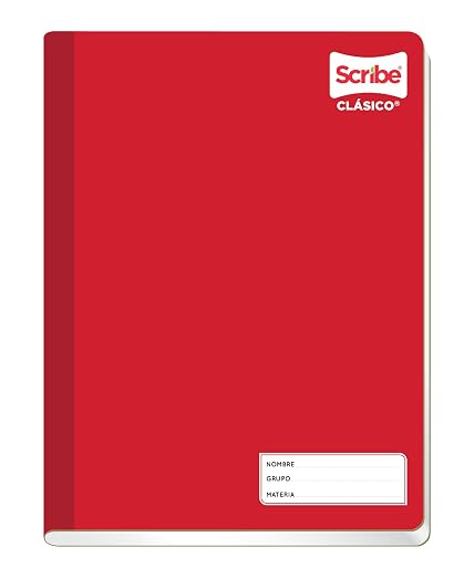 Scribe, Clásico®, Cuaderno Profesional, Pasta Semi Rígida, Cosido, 100 hojas, Colores aleatorios